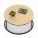 Impulse 1000mm Round Coffee Table With Metal Frame Maple Top Black Leg I006682