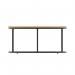 Impulse 1000mm Round Coffee Table With Metal Frame Maple Top Black Leg I006682