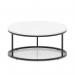 Impulse 1000mm Round Coffee Table With Metal Frame White Top Black Leg I006684