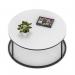 Impulse 1000mm Round Coffee Table With Metal Frame White Top Black Leg I006684