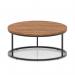 Impulse 1000mm Round Coffee Table With Metal Frame Walnut Top Black Leg I006685