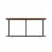 Impulse 1000mm Round Coffee Table With Metal Frame Walnut Top Black Leg I006685