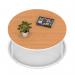 Impulse 1000mm Round Coffee Table With Metal Frame Beech Top White Leg I006686
