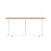 Impulse 1000mm Round Coffee Table With Metal Frame Beech Top White Leg I006686