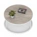 Impulse 1000mm Round Coffee Table With Metal Frame Grey Oak Top White Leg I006687