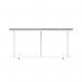 Impulse 1000mm Round Coffee Table With Metal Frame Grey Oak Top White Leg I006687