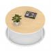 Impulse 1000mm Round Coffee Table With Metal Frame Maple Top White Leg I006688