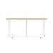 Impulse 1000mm Round Coffee Table With Metal Frame Maple Top White Leg I006688