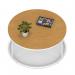 Impulse 1000mm Round Coffee Table With Metal Frame Oak Top White Leg I006689