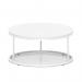 Impulse 1000mm Round Coffee Table With Metal Frame White Top White Leg I006690