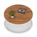 Impulse 1000mm Round Coffee Table With Metal Frame Walnut Top White Leg I006691