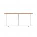 Impulse 1000mm Round Coffee Table With Metal Frame Walnut Top White Leg I006691