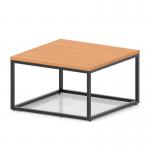 Impulse 800mm Square Coffee Table With Metal Frame Beech Top Black Leg I006692