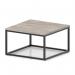 Impulse 800mm Square Coffee Table With Metal Frame Grey Oak Top Black Leg I006693