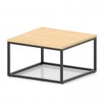 Impulse 800mm Square Coffee Table With Metal Frame Maple Top Black Leg I006694