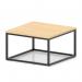 Impulse 800mm Square Coffee Table With Metal Frame Maple Top Black Leg I006694