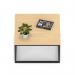 Impulse 800mm Square Coffee Table With Metal Frame Maple Top Black Leg I006694