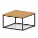 Impulse 800mm Square Coffee Table With Metal Frame Oak Top Black Leg I006695