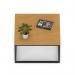 Impulse 800mm Square Coffee Table With Metal Frame Oak Top Black Leg I006695