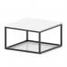 Impulse 800mm Square Coffee Table With Metal Frame White Top Black Leg I006696