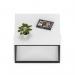 Impulse 800mm Square Coffee Table With Metal Frame White Top Black Leg I006696