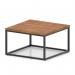 Impulse 800mm Square Coffee Table With Metal Frame Walnut Top Black Leg I006697