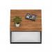 Impulse 800mm Square Coffee Table With Metal Frame Walnut Top Black Leg I006697