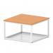 Impulse 800mm Square Coffee Table With Metal Frame Beech Top White Leg I006698