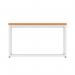 Impulse 800mm Square Coffee Table With Metal Frame Beech Top White Leg I006698