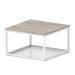 Impulse 800mm Square Coffee Table With Metal Frame Grey Oak Top White Leg I006699