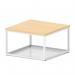 Impulse 800mm Square Coffee Table With Metal Frame Maple Top White Leg I006700