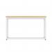 Impulse 800mm Square Coffee Table With Metal Frame Maple Top White Leg I006700