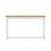 Impulse 800mm Square Coffee Table With Metal Frame Oak Top White Leg I006701