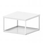 Impulse 800mm Square Coffee Table With Metal Frame White Top White Leg I006702