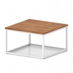 Impulse 800mm Square Coffee Table With Metal Frame Walnut Top White Leg I006703