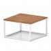 Impulse 800mm Square Coffee Table With Metal Frame Walnut Top White Leg I006703