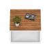 Impulse 800mm Square Coffee Table With Metal Frame Walnut Top White Leg I006703