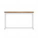 Impulse 800mm Square Coffee Table With Metal Frame Walnut Top White Leg I006703