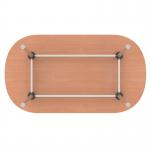 Impulse 1800mm Boardroom Table With Silver Leg Frame Beech Top I006704