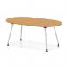 Impulse 1800mm Boardroom Table With Silver Leg Frame Oak Top I006707