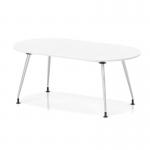 Impulse 1800mm Boardroom Table With Silver Leg Frame White Top I006709