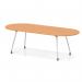 Impulse 2400mm Boardroom Table With Silver Leg Frame Beech Top I006710