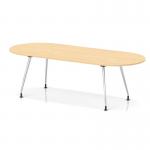 Impulse 2400mm Boardroom Table With Silver Leg Frame Maple Top I006712