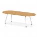 Impulse 2400mm Boardroom Table With Silver Leg Frame Oak Top I006713