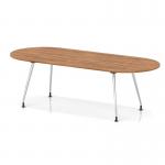 Impulse 2400mm Boardroom Table With Silver Leg Frame Walnut Top I006714