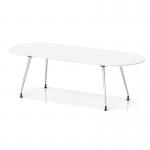 Impulse 2400mm Boardroom Table With Silver Leg Frame White Top I006715