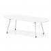 Impulse 2400mm Boardroom Table With Silver Leg Frame White Top I006715