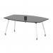 High Gloss Volta 1800mm Writable Boardroom Table With Pop-up Power Module Black Top I006856