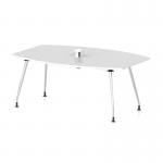 High Gloss Volta 1800mm Writable Boardroom Table With Pop-up Power Module White Top I006857