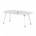 High Gloss Volta 1800mm Writable Boardroom Table With Pop-up Power Module White Top I006857
